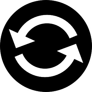 circle with arrows pointing in reverse