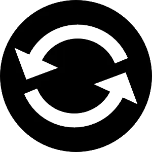 circle with arrows pointing in reverse