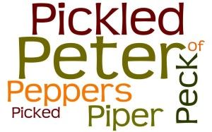 Alliteration: Peter Piper picked a peck of pickled peppers