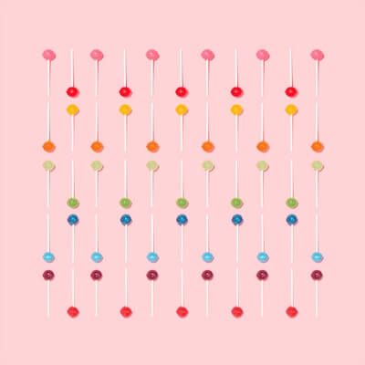 Lollipops repeated in a grid